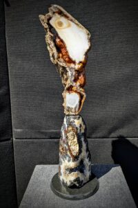 Agatized Coral on Brazilian Agate with Druzy geode.